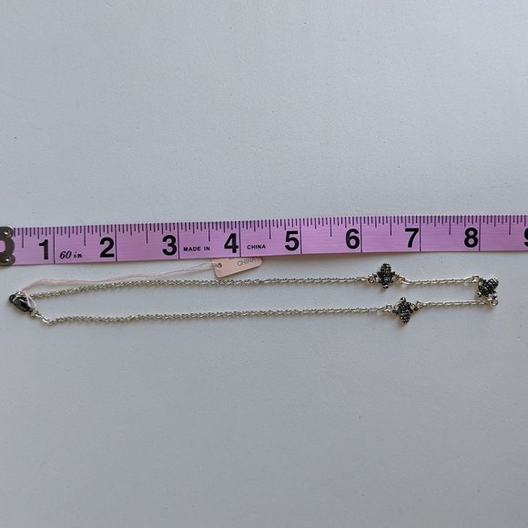 Bee Choker Necklace Sterling Silver 8.5" - Picture 8 of 9